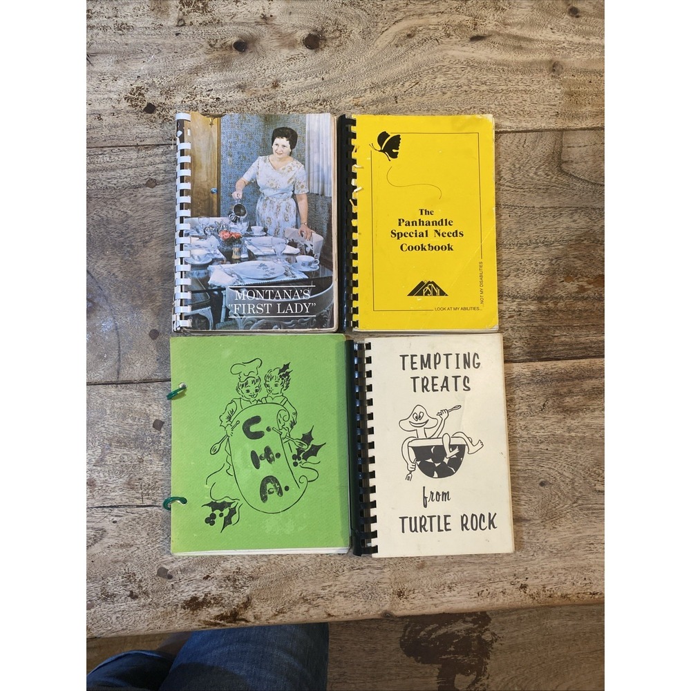Lot of 3 Montana, California Minnesota Spiral Cookbooks fundraiser cookbooks VTG
